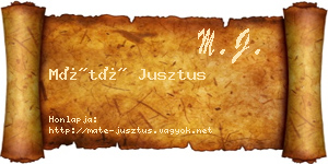 Máté Jusztus névjegykártya